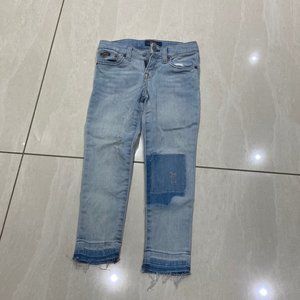 Polo Ralph Lauren Girl Light Blue Wash Denim Patch Jeans Size 5